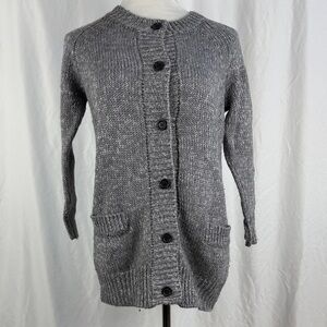 J. Crew Wool Blend Charcoal Button-Up Cardigan
